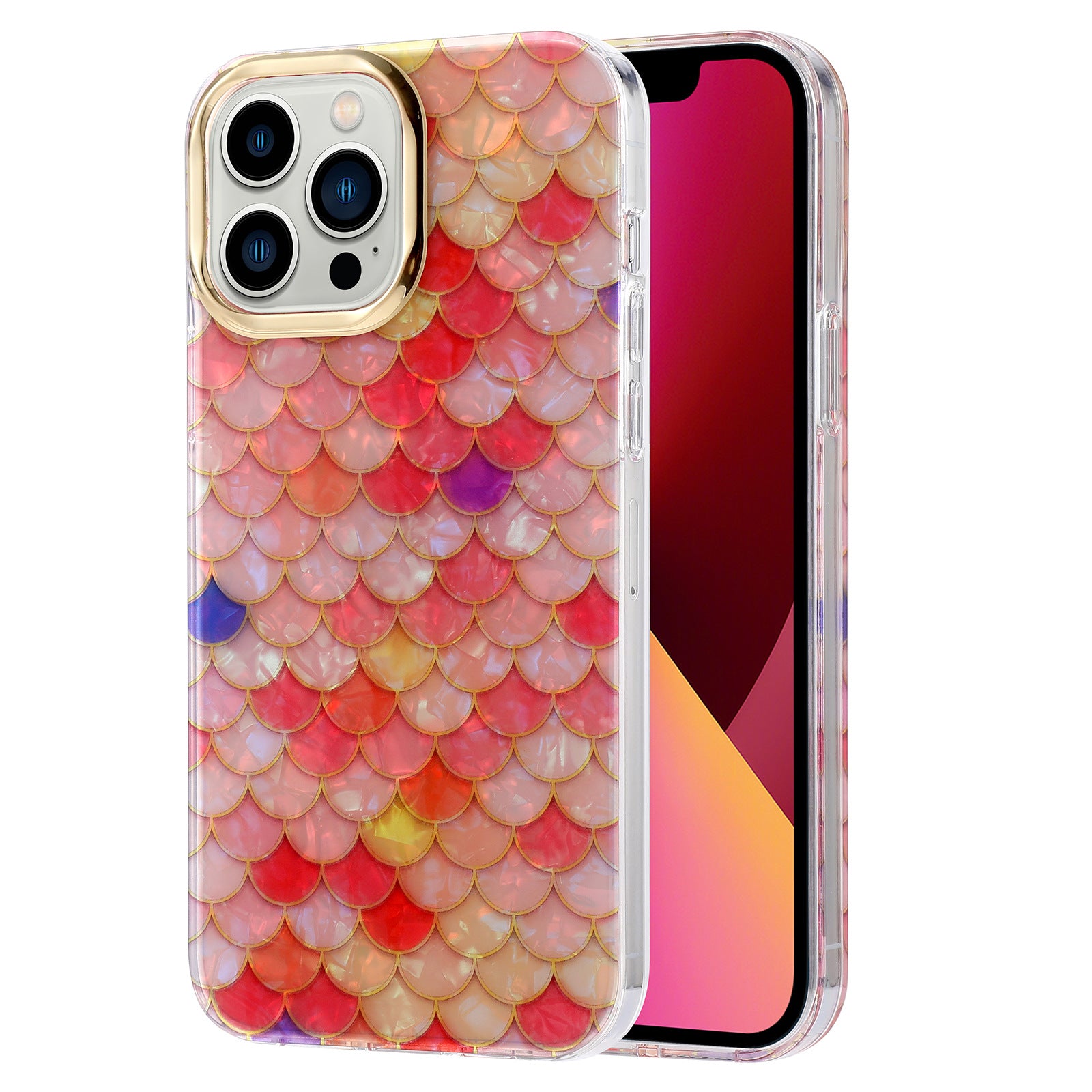 For iPhone 13 Pro Case Electroplating Lens Frame PC+TPU IMD Phone Cover For iPhone 13 Pro Case Electroplating Lens Frame PC+TPU IMD Phone Cover